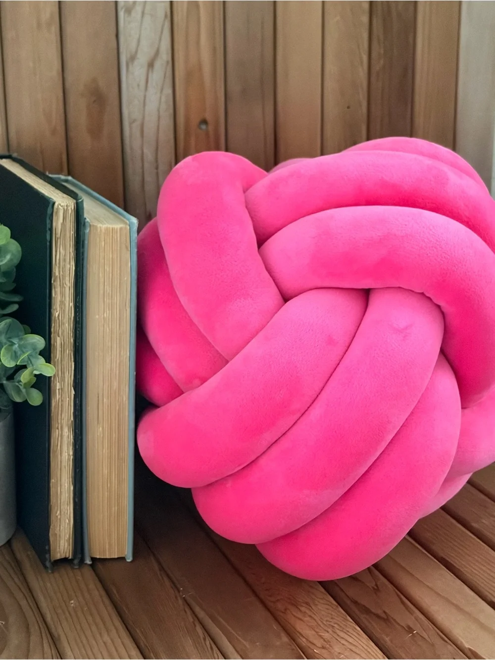 Sculptural Hot Pink Knot, Throw Pillow, Y2K Barbie Decor